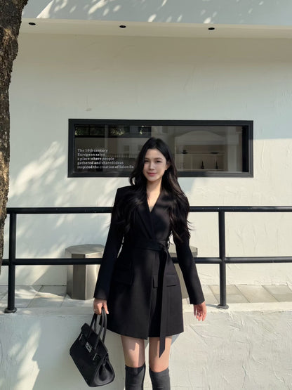 [Stylish] Designer Slimfit Blazer Skirt (with belt)