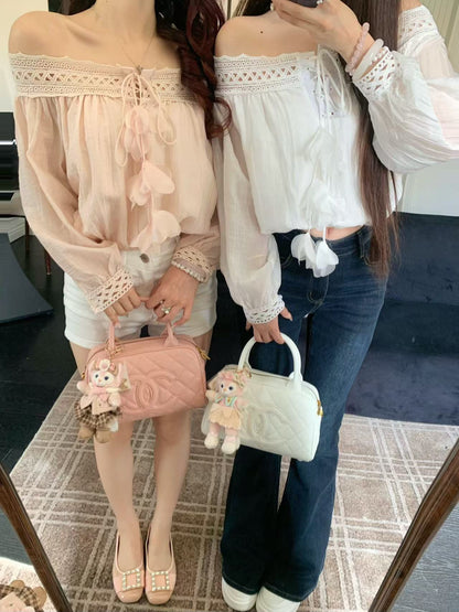 [Flower] Girlgod off-shoulder Top