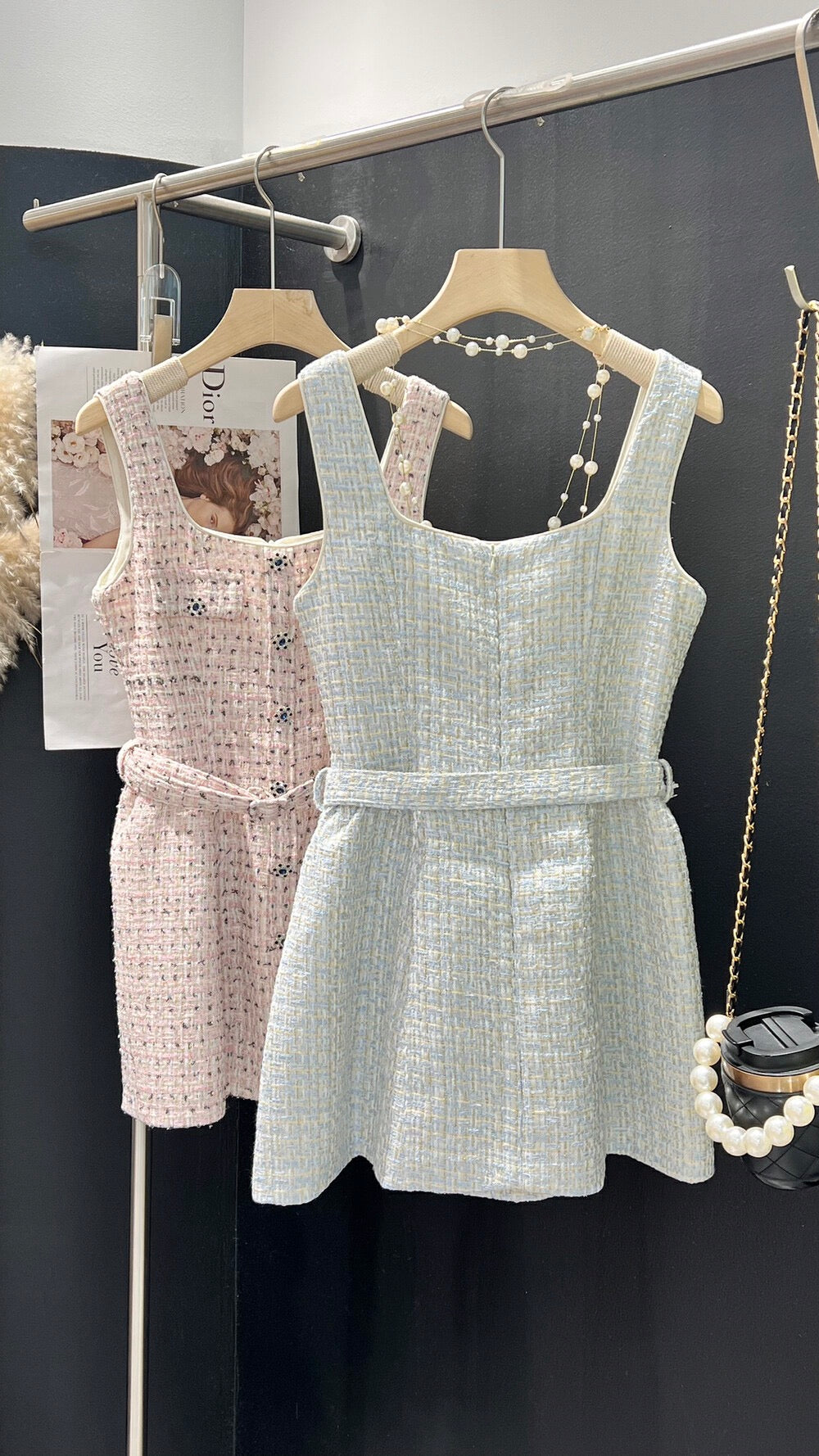 [Celebrity] Popular Slim Tweed Dress (with belt)