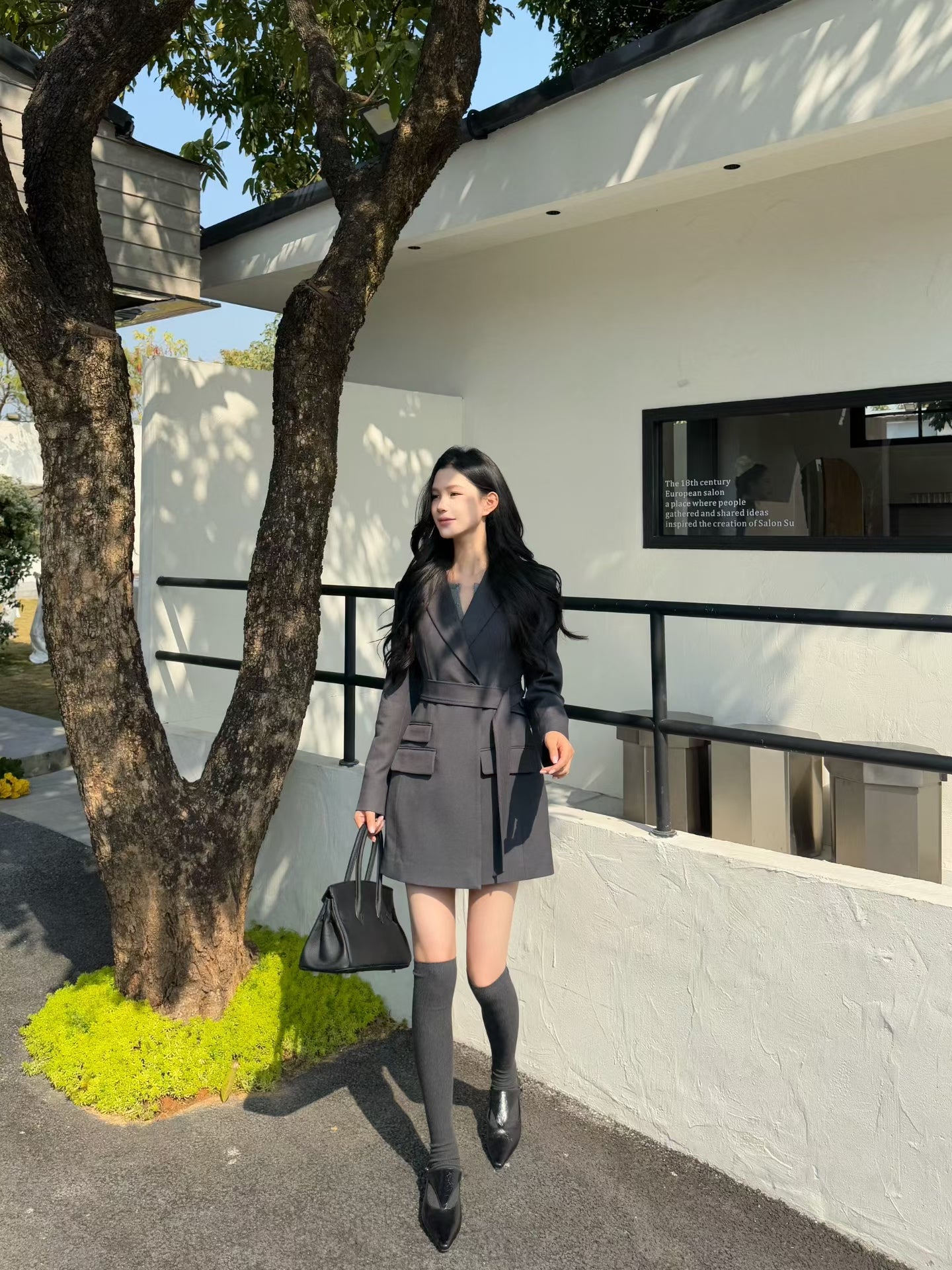 [Stylish] Designer Slimfit Blazer Skirt (with belt)