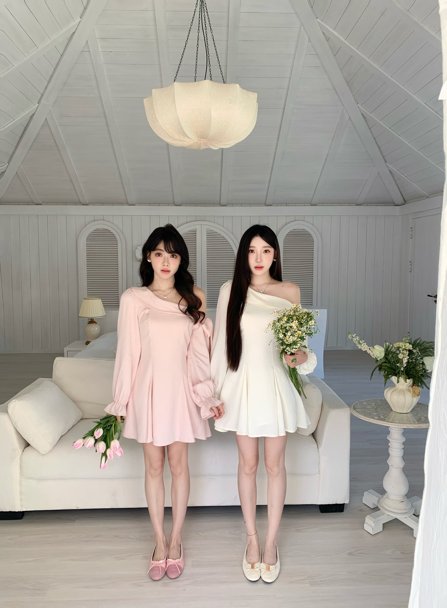 [Princess] 100% Lyocell off-shoulder Dress