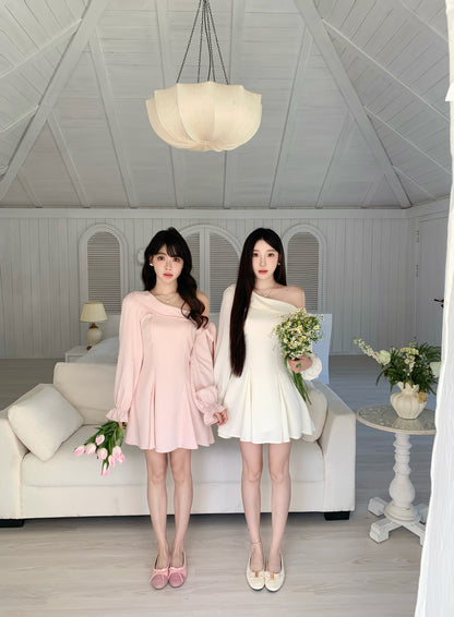 [Princess] 100% Lyocell off-shoulder Dress