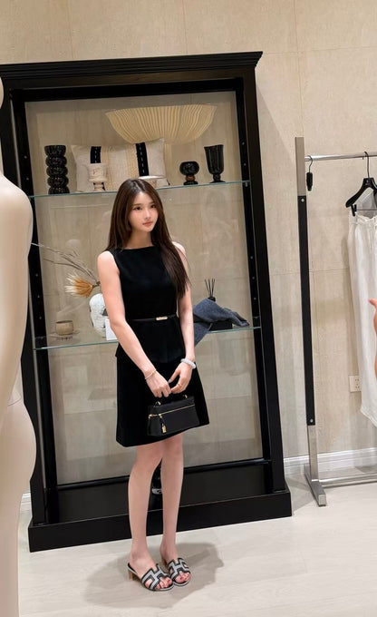 [Luxury] Premium Japanese Triacetate Sleeveless Dress (Q2710)