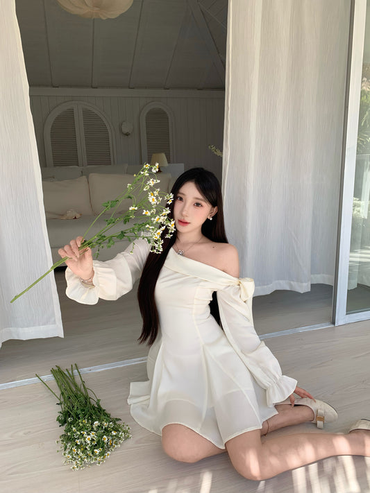 [Princess] 100% Lyocell off-shoulder Dress