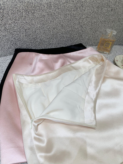 [100% Acetate] A-Line Skirt