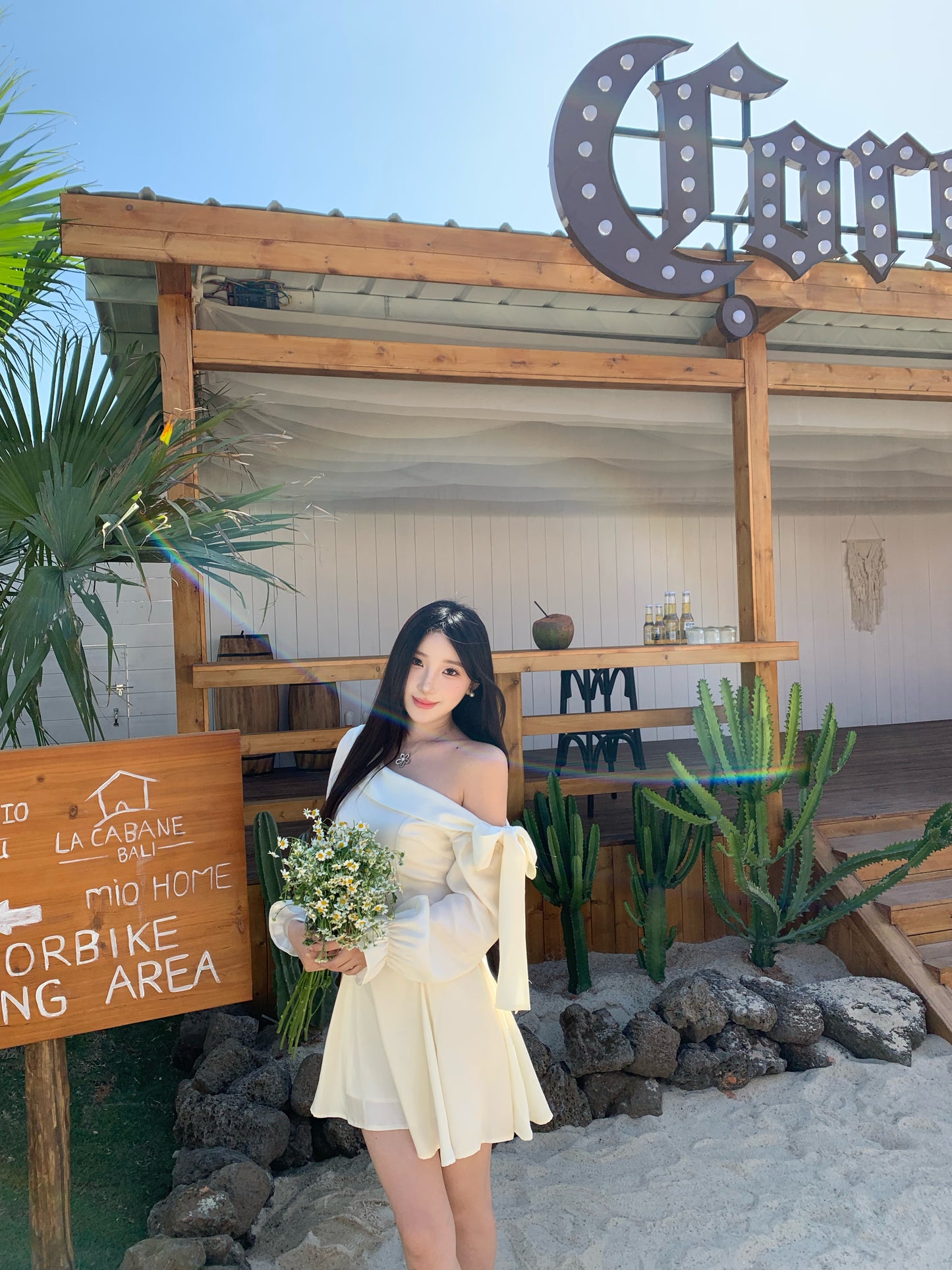 [Princess] 100% Lyocell off-shoulder Dress