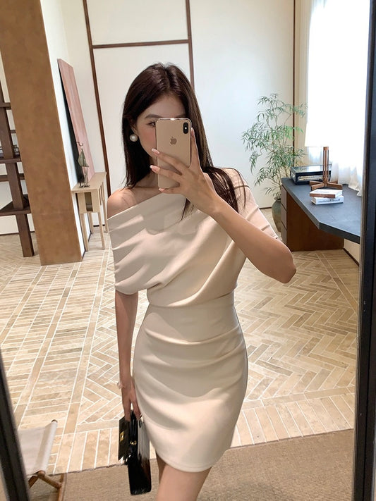 [Girly] Off-shoulder Fitted Dress