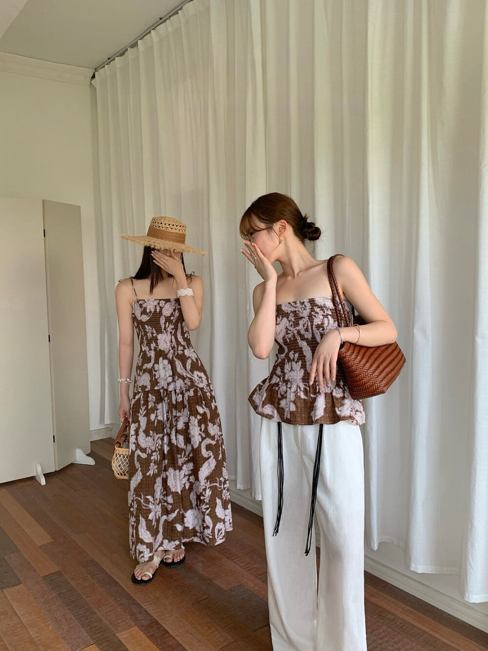 [Vacation] Artist Printing Flower Long Dress