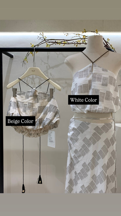 [Vacation] Designer Top + Long Dress Set