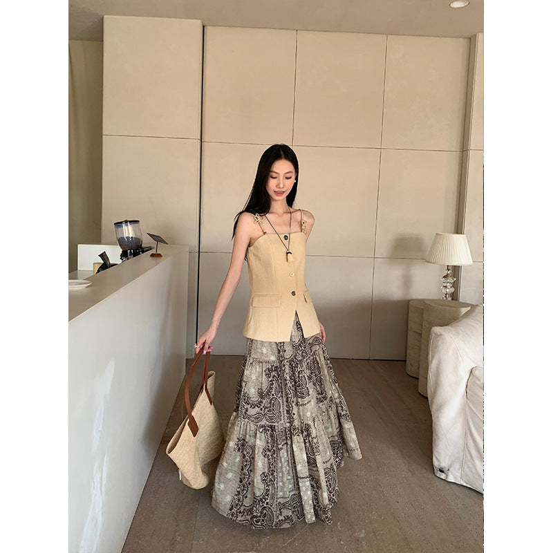 [Vacation] Bohemian 100% Cotton Long Skirt