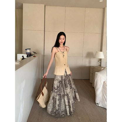 [Vacation] Bohemian 100% Cotton Long Skirt