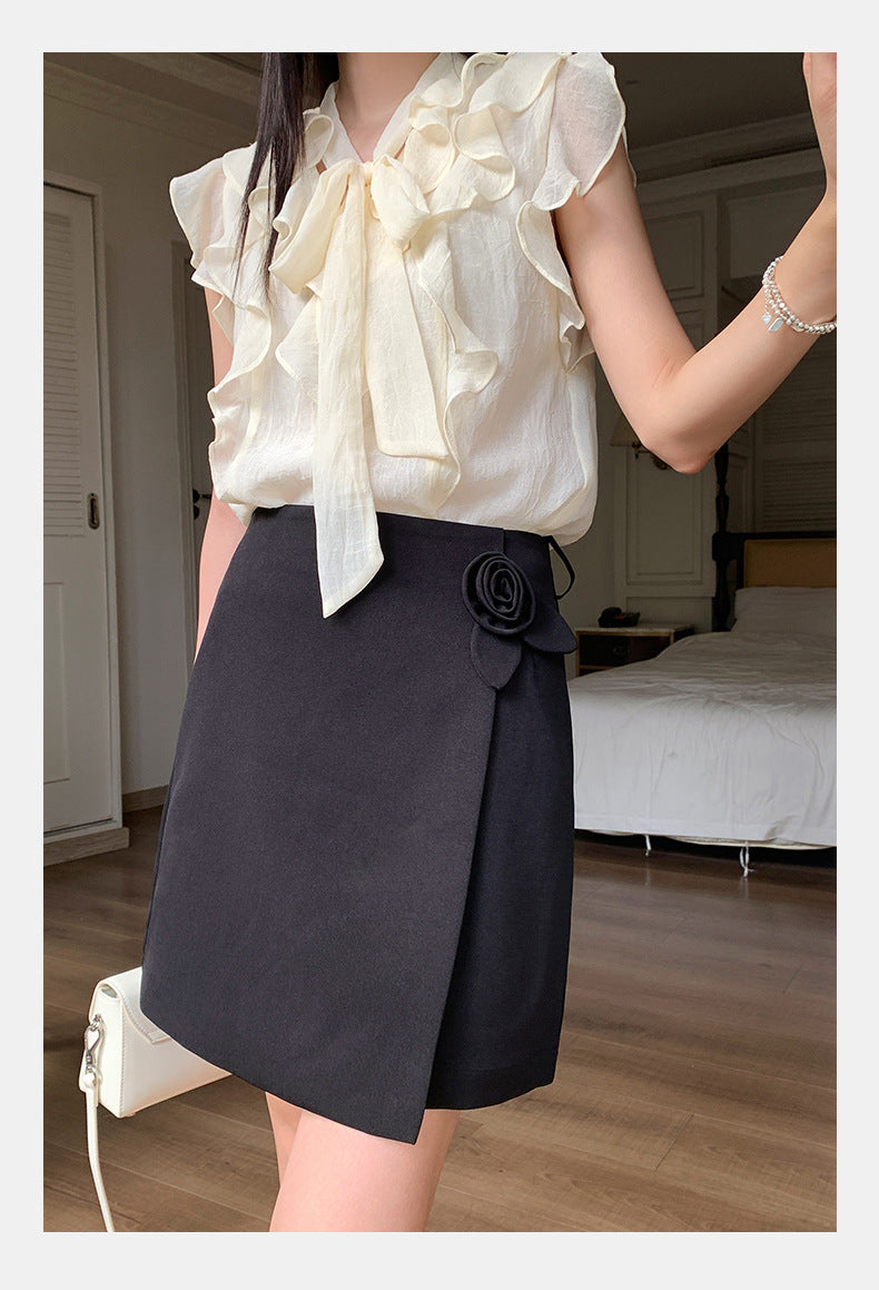 [Workwear] Girly Ruffle Sleeveless Chiffon Top