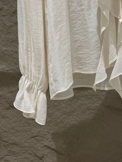 [Elegant] Autumn V-neck chiffon Top