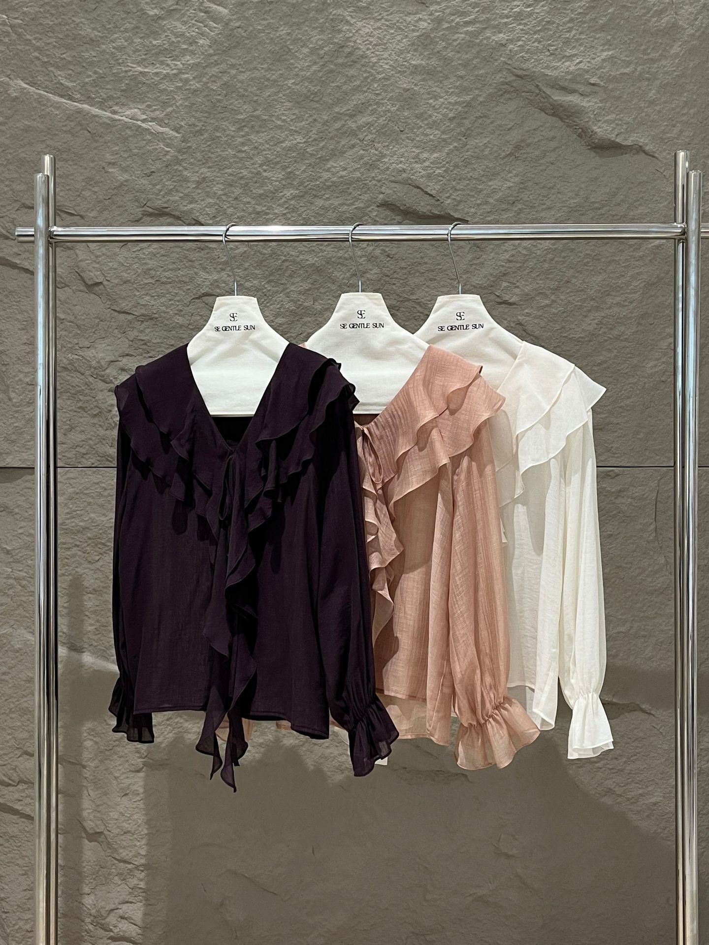 [Elegant] Autumn V-neck chiffon Top