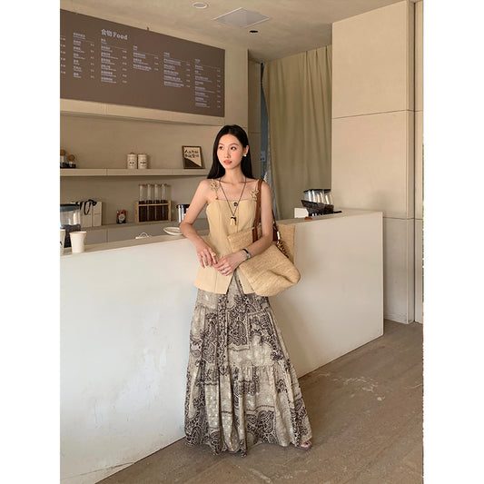 [Vacation] Bohemian 100% Cotton Long Skirt