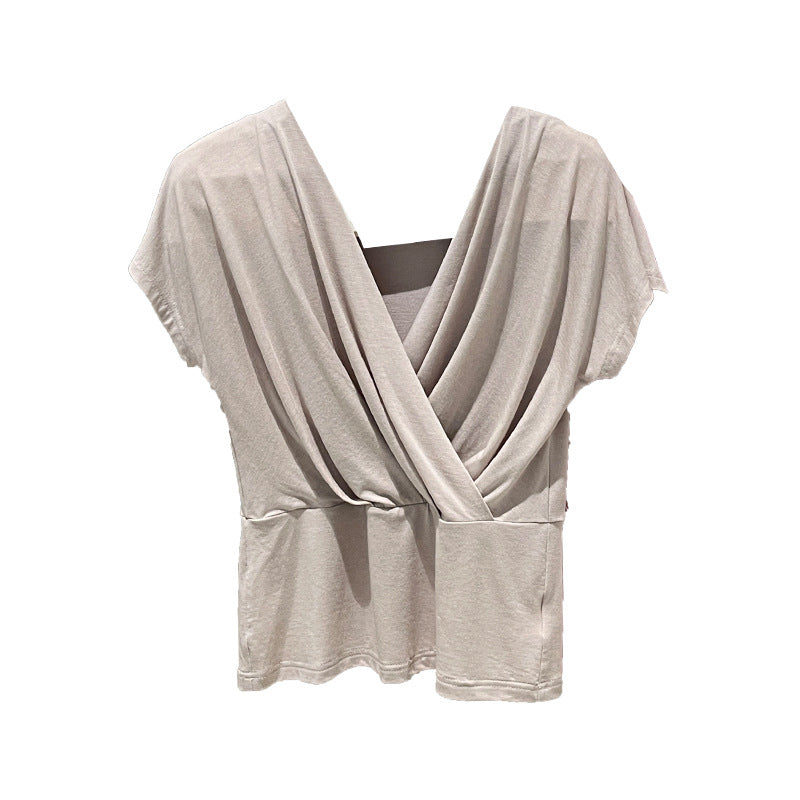 [Versatile] 75% Lyocell 19% Wool V-Neck Top