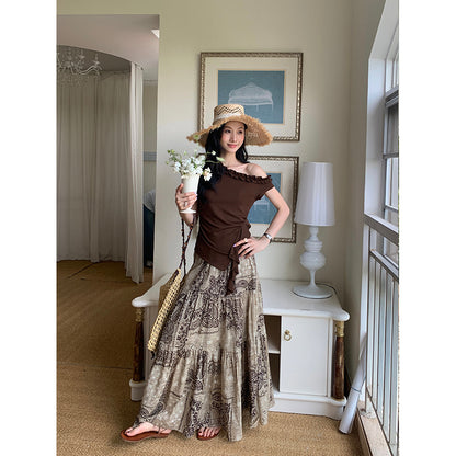 [Vacation] Bohemian 100% Cotton Long Skirt