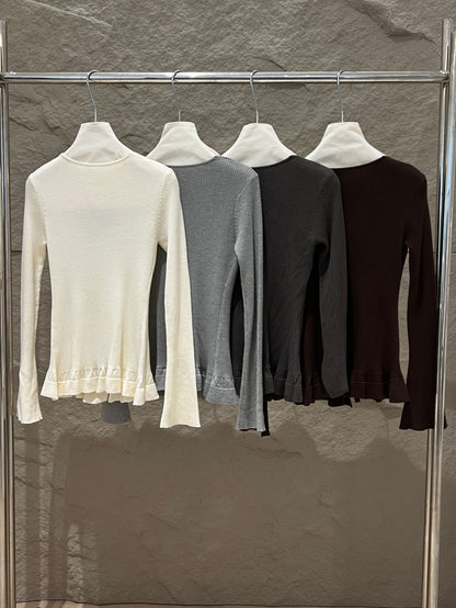 [Girly] Color V-Neck Wool Top