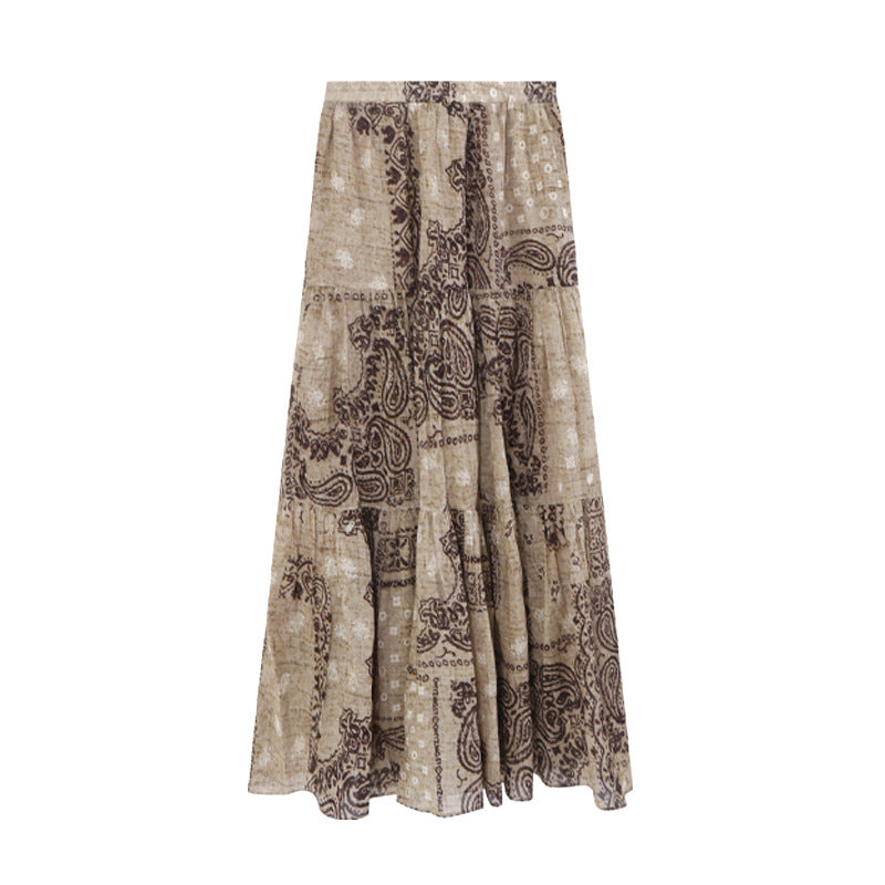 [Vacation] Bohemian 100% Cotton Long Skirt