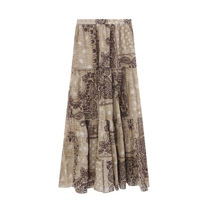 [Vacation] Bohemian 100% Cotton Long Skirt