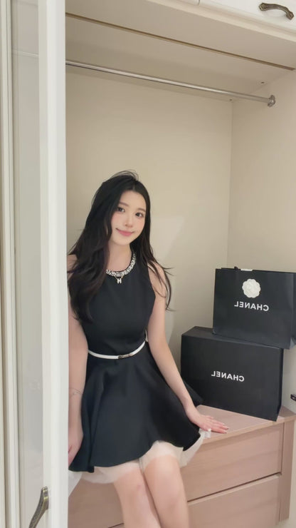[Celebrity] Princess Slimfit Dress with Belt (QF039)