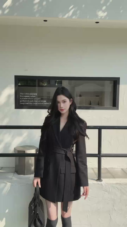 [Stylish] Designer Slimfit Blazer Skirt (with belt)