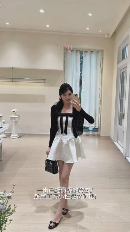 [Girly] Ribbon Spaghetti-strap dress (Q1088)