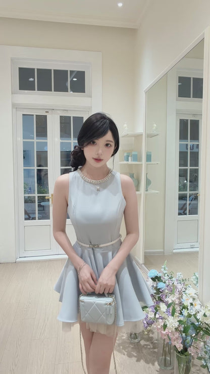 [Celebrity] Princess Slimfit Dress with Belt (QF039)