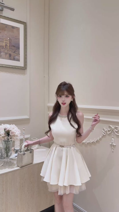 [Celebrity] Princess Slimfit Dress with Belt (QF039)