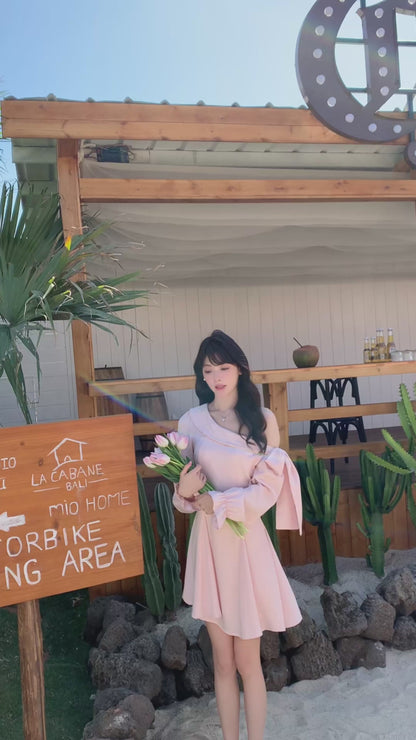 [Princess] 100% Lyocell off-shoulder Dress