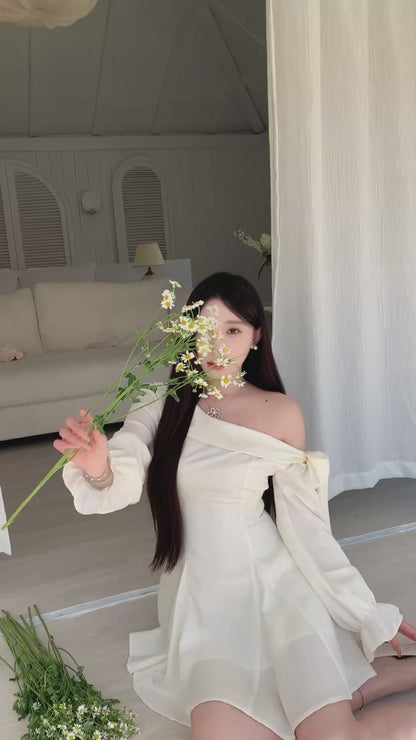 [Princess] 100% Lyocell off-shoulder Dress