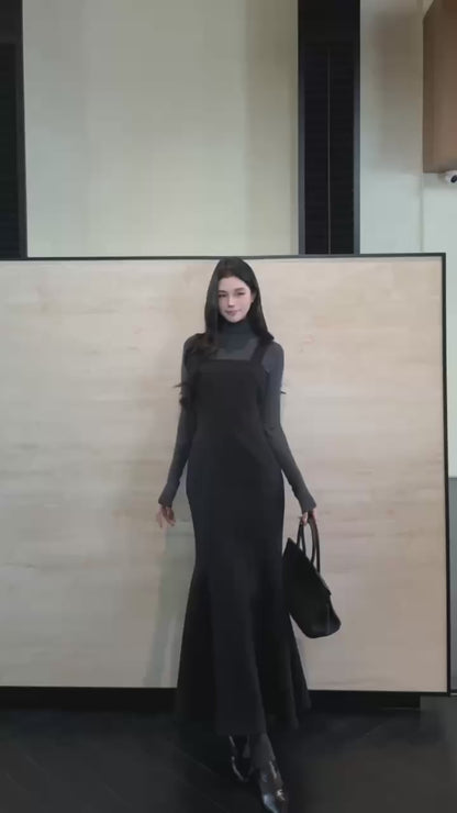 [Elegant] Woolen Fishtail Vest Skirt